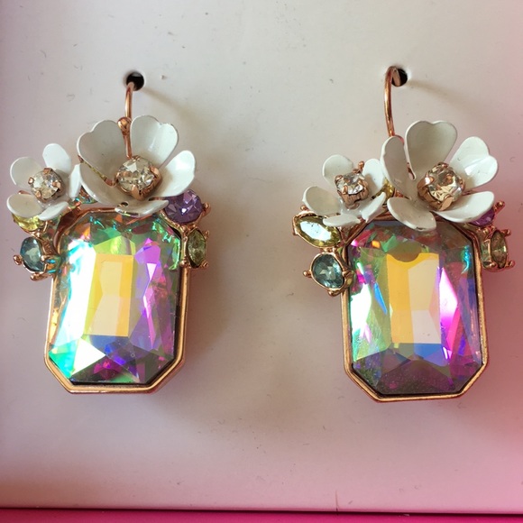 Betsey Johnson Jewelry - Betsy Johnson Floral Crystal Gem Earrings NWT